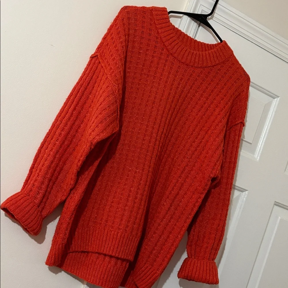 SO Vibrant Orange Knit Sweater - Picture 3 of 9